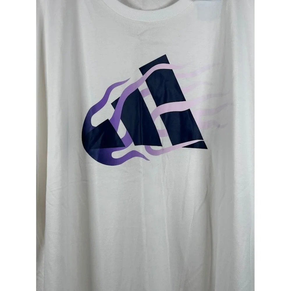Adidas Men's 4XL White M Flame Tee T-Shirt Multi Sport‎ Regular Fit